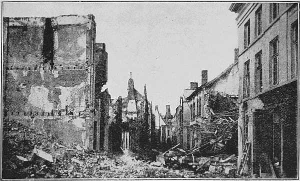 (Newspaper Illustrations) THE "KIEKENSTRAAT" (CHICKEN STREET) AFTER THE FIRST DAYS OF THE BOMBARDMENT