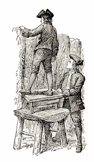 [Illustration: The children had improvised platforms.]