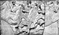 HORSEMEN FROM THE PARTHENON FRIEZE -- British Museum, London -- London Stereoscopic Co., Photo. John Andrew & Son, Sc.