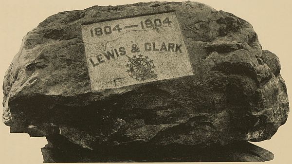 Boulder at Fort Calhoun  Commemorating the Council of Lewis and Clark with the Otoe and Missouri Indians, August 3, 1804. Erected by the Daughters of the American Revolution, the Sons of the American Revolution, and the Nebraska State Historical Society