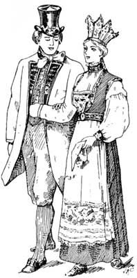 NORWEGIAN PEASANT BRIDE AND BRIDEGROOM.