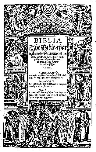 A Page from the Coverdale Bible Being the First Complete English Bible It was Tyndale's Translation Revised by Coverdale It Bears Date of 1535, and Designs on the Title Page are Attributed to Holbein