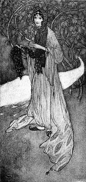 Edmund Dulac's Conception of Queen Scheherezade, who told the "Arabian Nights" Tales