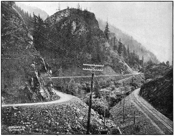 THE COLUMBIA RIVER HIGHWAY NEAR VIENTO IN HOOD RIVER COUNTY. GRADED AND GRAVELED IN 1917 AND 1918