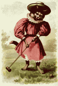 MISS MINNIE MOUSECATCHER PLAYING CROQUET.