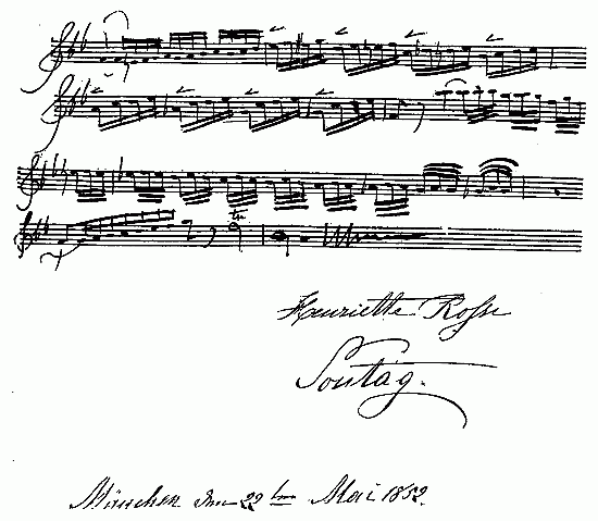 Autograph of Henriette Sontag