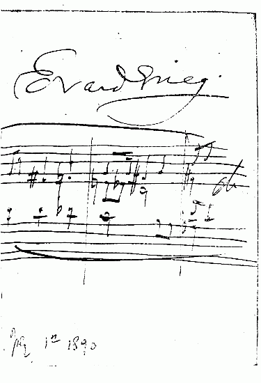 Autograph of Edvard Grieg