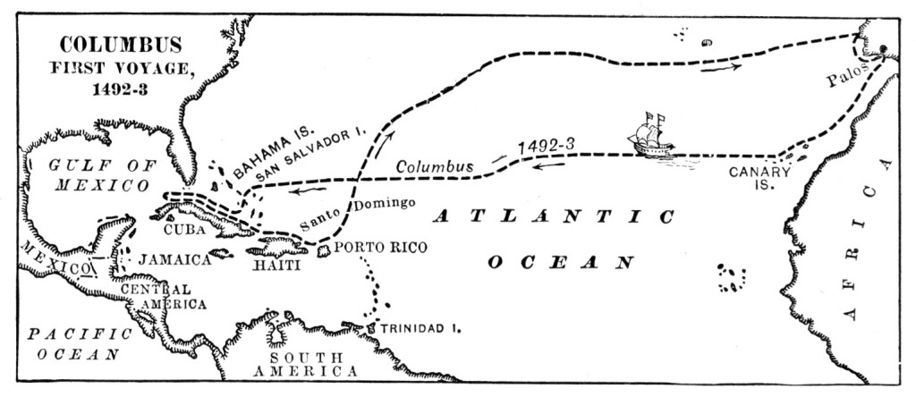 The First Voyage of Columbus, and places of interest in connection with his Later Voyages.