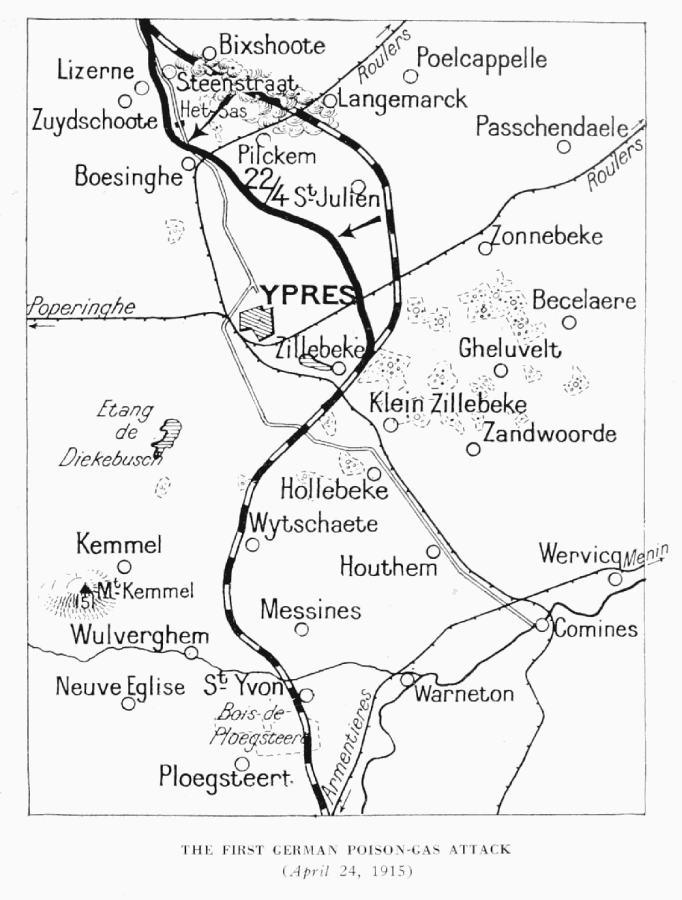 THE FIRST GERMAN POISON-GAS ATTACK (April 24, 1915.)