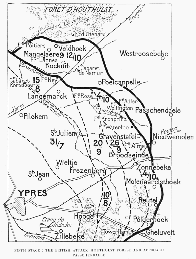 FIFTH STAGE: THE BRITISH ATTACK HOUTHULST FOREST AND APPROACH PASSCHENDAELE