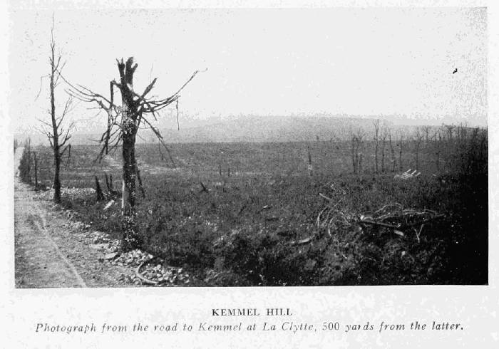 KEMMEL HILL Photographed from the road to Kemmel at La Clytte, 500 yards from the latter.