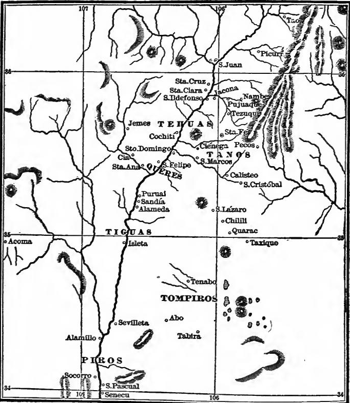 New Mexico in the Seventeenth Century (From Bancroft, Arizona and New Mexico, p. 176).