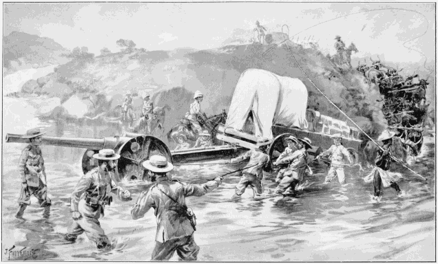 TAKING THE 4·7 NAVAL GUN ACROSS THE TUGELA.