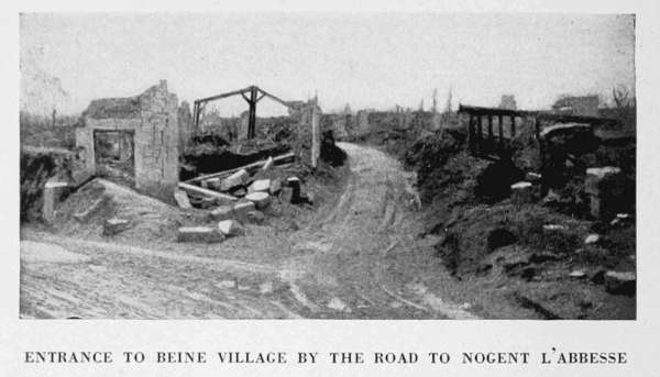 ENTRANCE TO BEINE VILLAGE BY THE ROAD TO NOGENT L'ABBESSE