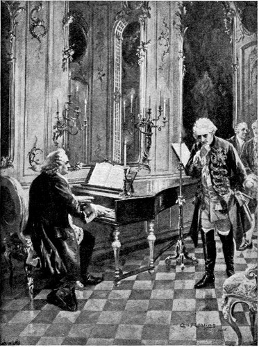 "FREDERICK THE GREAT AND SEBASTIAN BACH."  From the Picture by Carl Röhling.  By permission of the Berlin Photographic Company, 133, New Bond Street, London, W.  Copyright, 1901, by Photographische Gesellschaft.