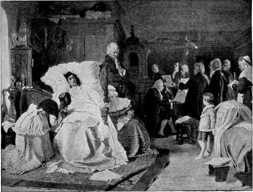 "THE LAST HOUR OF MOZART."  From the Picture by H. Kaulbach.  By permission of the Berlin Photographic Company, 133 New Bond Street, London, W.