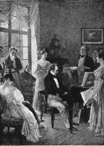 "SCHUBERT AND HIS FRIENDS."  From the Picture by Carl Röhling.  By permission of the Berlin Photographic Company, 133, New Bond Street, London, W.  Copyright, 1903, by Photographische Gesellschaft.