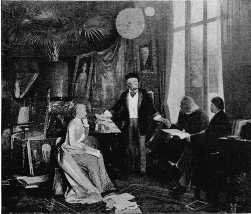 "WAGNER IN HIS HOME AT WAHNFRIED."  From the Picture by W. Beckmann.  By permission of Rud. Ibach Soln, owners of the Original.