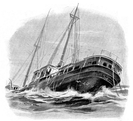 THE "CITY OF SAVANNAH," WRECKED IN THE GREAT STORMS OF 1893.