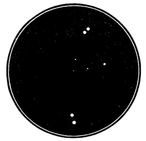 Fig. 62.  η Lyræ. A double-binary star. Each couple revolves, and the couples probably also revolve round each other. (After Chambers.)