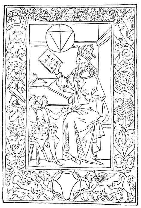 Fanciful Portrait of Pythagoras Calandri's Arithmetic, 1491