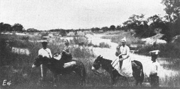 Sisters Engle Crossing the Tuli River in the Matopo Hills.