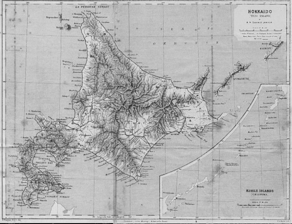 Map of Hokkaido island