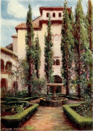 GRANADA—THE GENERALIFE: COURT OF THE CYPRESSES