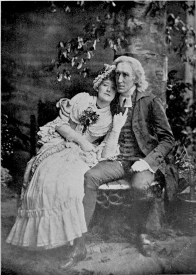 Sir Henry Irving and Ellen Terry as the Vicar and Olivia  From a photograph by Window & Grove