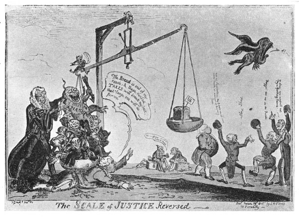 THE SCALE OF JUSTICE REVERSED  No. 464 of Reid's Catalogue, published March 19, 1815.