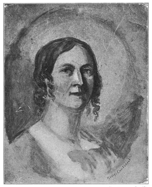 ELIZA CRUIKSHANK. From a painting by George Cruikshank in the South Kensington Museum, No. 9769, endorsed "Mrs George Cruikshank E. C. 1884." The date is supposed to refer to the year of presentation to the museum.