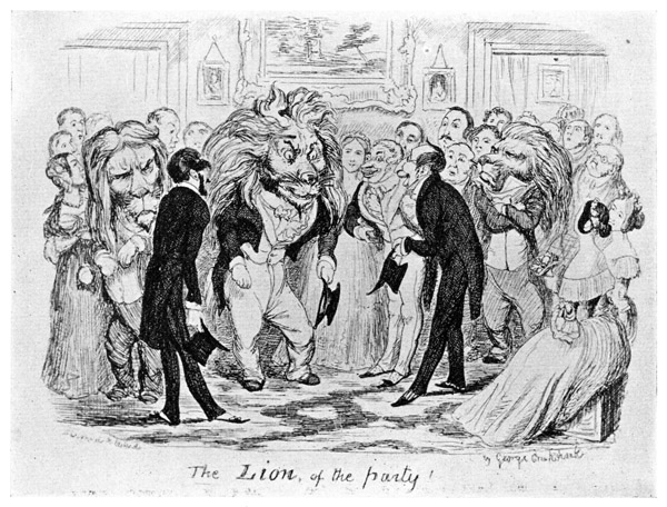 Lion of the Party  From "George Cruikshank's Table Book," 1845.