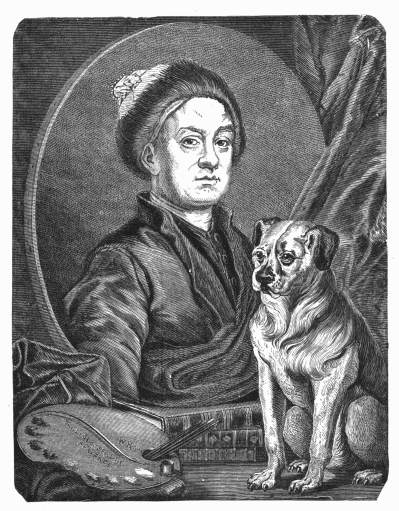 William Hogarth and his Dog Trump. By HOGARTH.  In the National Gallery.