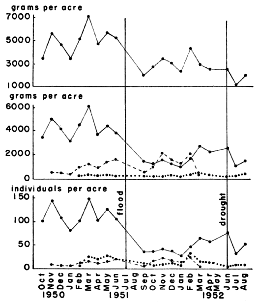  Variations in density and mass of three common rodents on House Field