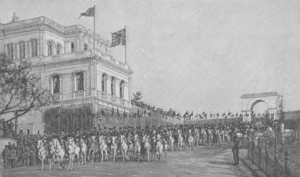 GUARD OF CAVALRY PRECEDING THE SULTAN TO THE MOSQUE