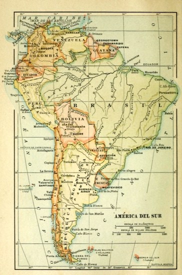 map of South America