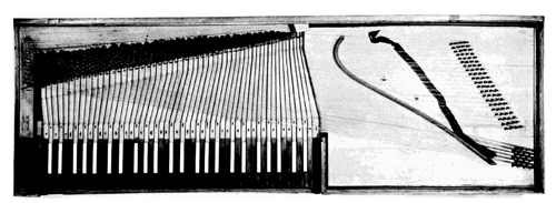 Unfretted clavichord: 36. Plan view.