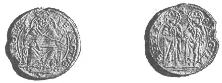 GOLD COIN OF SIXTEENTH CENTURY (ST. FELIX, ST. REGULA-SANCTUS CAROLUS). (By Dr. Imhoof, Winterthur.)