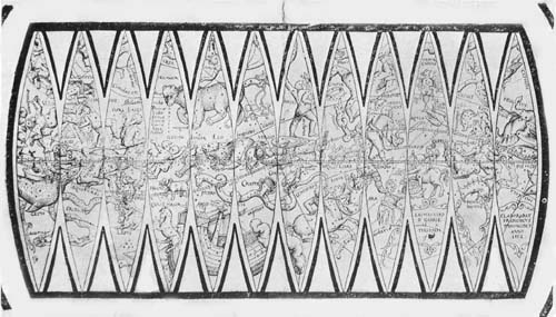 Celestial Globe Gores of François de Mongenet, 1552.