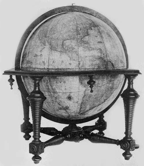 Terrestrial Globe of Dominico Rossi (Mattheus Greuter), 1695.