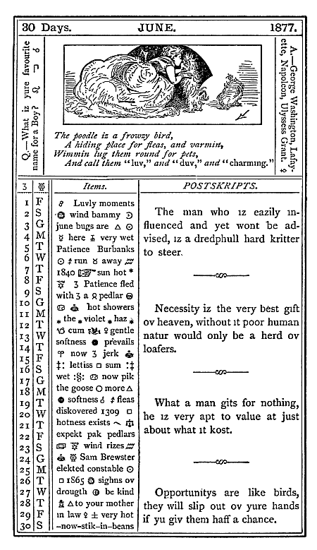 almanac June 1877