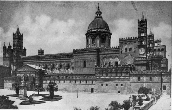 The blending of different architectural forms in the Palermo Cathedral gives it charm.