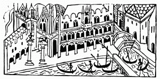 FIG. 18.—View of Venice. From the “Fasciculus Temporum.” Venice, 1484.