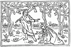 FIG. 25.—Mary and the Risen Lord. From “Epistole di San Hieronymo Volgare.” Ferrara, 1497.