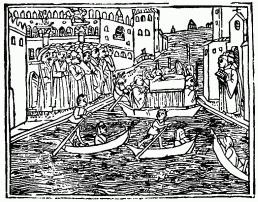 FIG. 37.—The Translation of St. Nicolas. From the “Catalogus Sanctorum.” Venice, 1506.