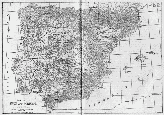 Map of SPAIN and PORTUGAL