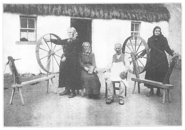 CONNEMARA PEOPLE ENGAGED IN SPINNING