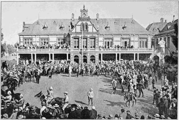 HAULING DOWN THE TRANSVAAL FLAG AT JOHANNESBURG