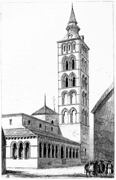 No. 25.  SAN ESTEBAN, SEGOVIA. p. 187.  SOUTH-EAST VIEW OF CHURCH AND STEEPLE