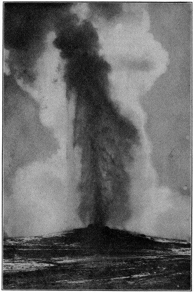 Erupting geyser